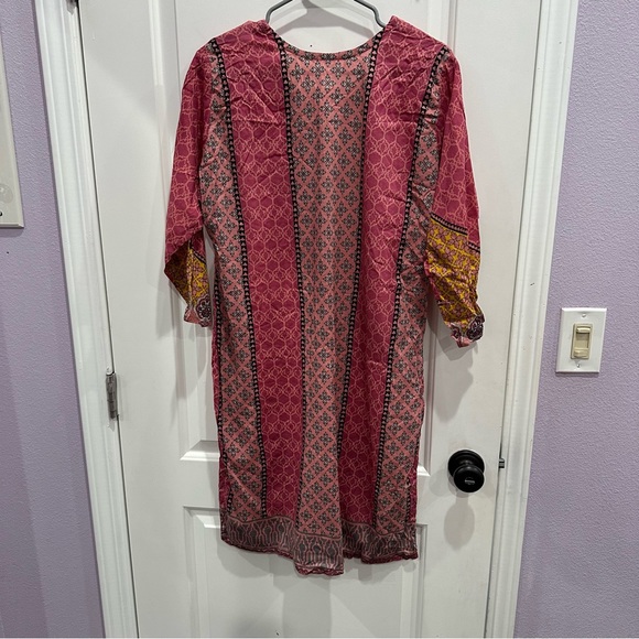 Pink patterned kurta - Picture 4 of 5